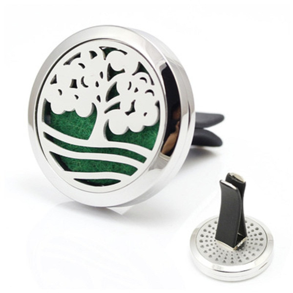 5PCS New Style Big Tree Essential Oil Locket For Car 30MM 316L Stainless Steel Car Aroma Perfume Locket For Girl Gift