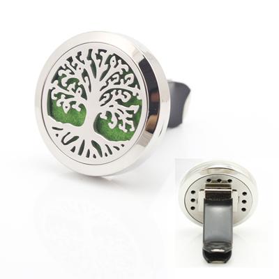 8 Styles Life Tree Car Perfume Locket 30mm Magnetic 316L Stainless Steel Car Aroma Essential Oil Diffuser Locket With Free Pads