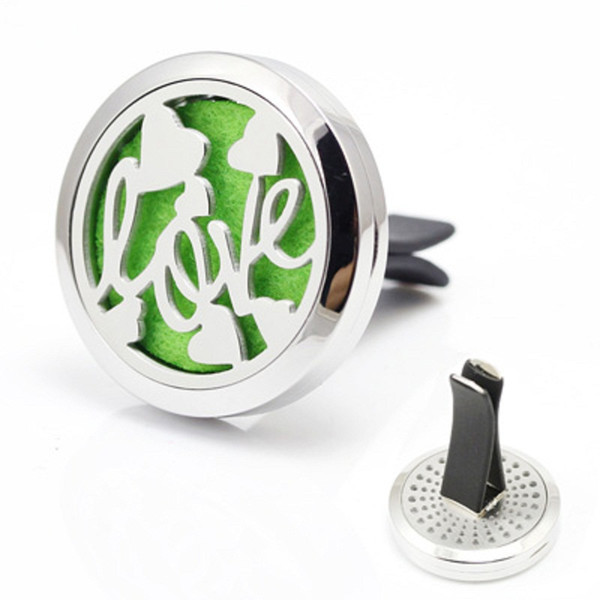 Newest Love Heart Car Perfume Locket 30mm Magnetic 316L Stainless Steel Lucky Aroma Essential Oil Diffuser Locket For Car