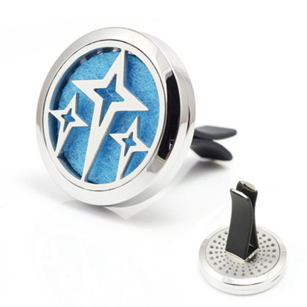 3 Stars Car Perfume Locket 30mm Magnetic 316L Stainless Steel Lucky Aroma Essential Oil Diffuser Locket For Car With Free Pads