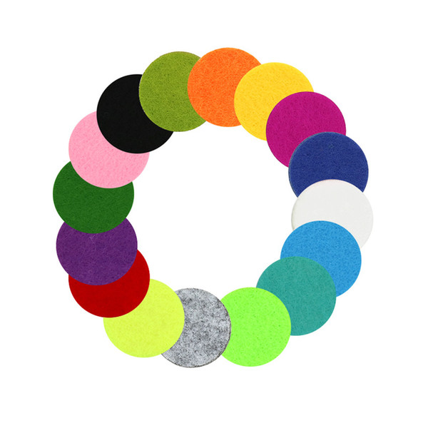 100pcs/lot round heart water drop shape felt pads 5 kinds size fit for car diffuser locket vent clip aroma perfume locket pendant