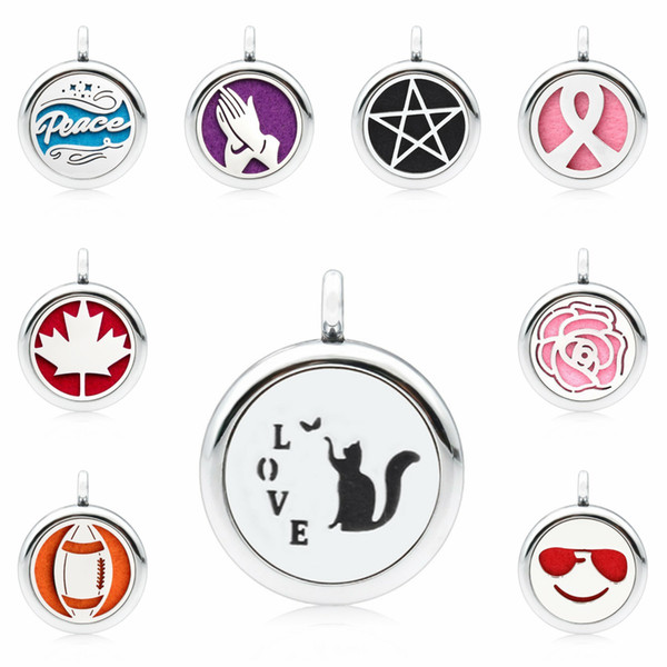 Love Cat Stars Rugby Maple Leaf 25mm Magnetic Essentional oil Perfume Aromatherapy Diffuser Locket Pendant Hang Locket Jewelry Making