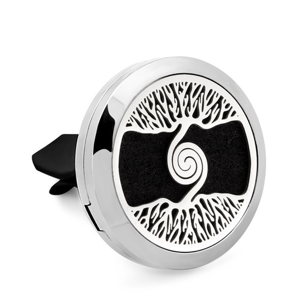 Magnet 30mm 316L Stainless Steel Car Diffuser Locket Aromatherapy Essential Oil Perfume Locket Vent Clip For Car 10 Pads