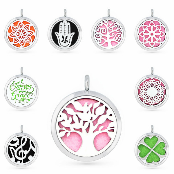 Tree of Life Flower Lucky Hand 30mm Magnet Essential Oil Aromatherapy Perfume Pendant Diffuser Locket Pendant Fit For Necklace Women Jewelry