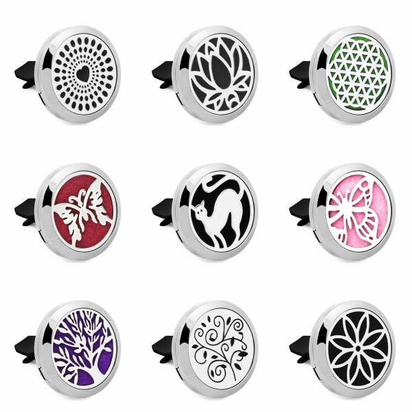 More Options Butterfly Magnetic 316L Stainless Steel Essential Oil Car Diffuser Locket Vent Clip Aroma Perfume Locket 10pcs Pads Random