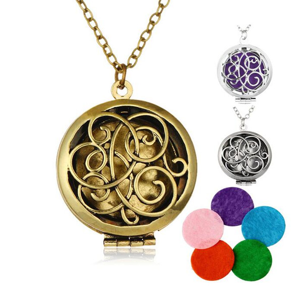 Censer Aromatherapy Locket Essential Oil Diffuser Floating Hollow Locket Pendant Necklaces Perfume Locket Necklace EXL126