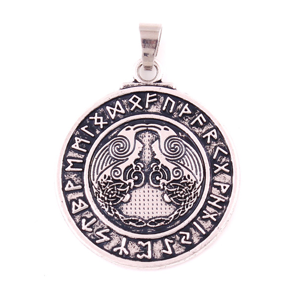 Norse Vikings Pendant Raven Rune Knot Viking Amulet Charm Pendant Nordic Jewelry