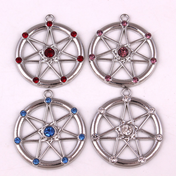 FAERY STAR Elven Wiccan Seven Pointed Star Fairy alloy Pendant 925 Sterling Silver | Fae Elf Magick Amethysts Amulet