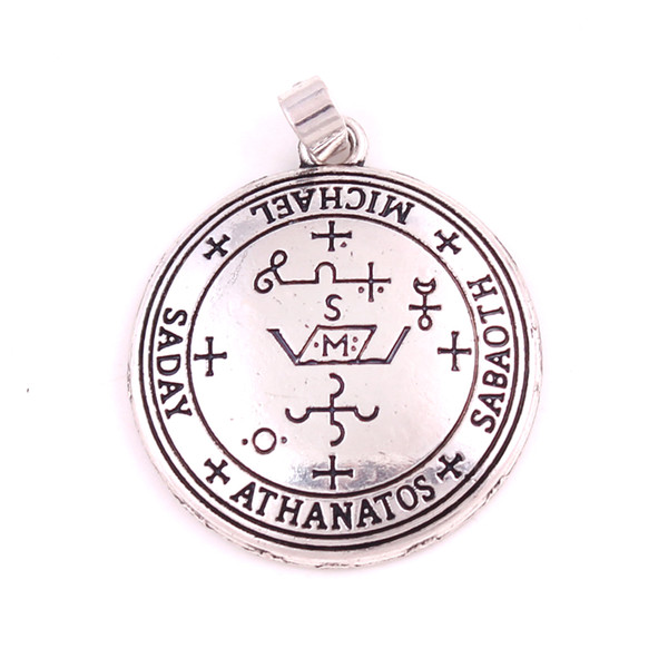 Archangel MICHAEL Talisman Amulet Angel in Silver or Gold Tone Bronze Sigil of Michael Angelic Pendant