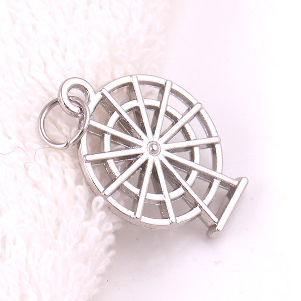 High Quality Antique Silver Charm Bracelet Cute Waterwheel Charms Necklace Pendants DIY Jewelry Accessories Suspension Hole