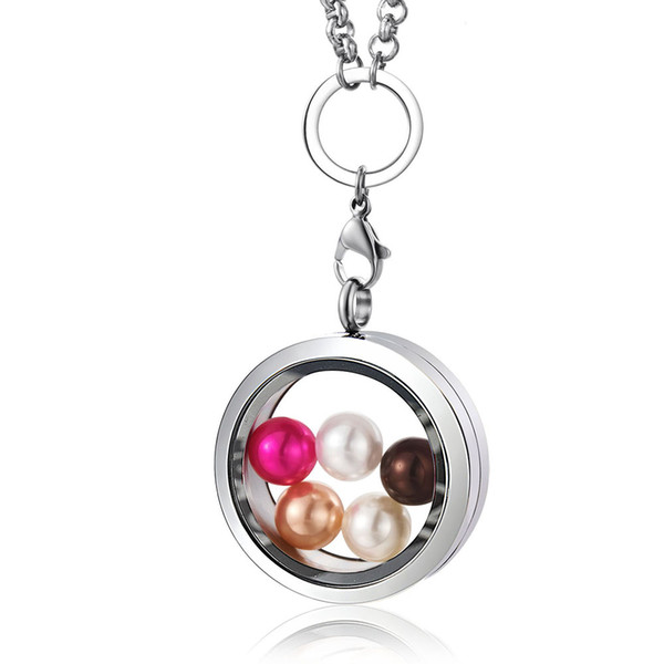 Glass Locket Pearl Cage for 8mm Pearl 316L Stainless Steel Floating Locket living Memory Locket Pendant Mother's Day Gift