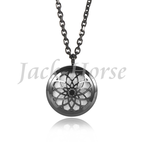 Wholesale openwork fashion stainless steel aromatherapy essential oil diffuser necklace pendant vintage necklace colar feminino #mms