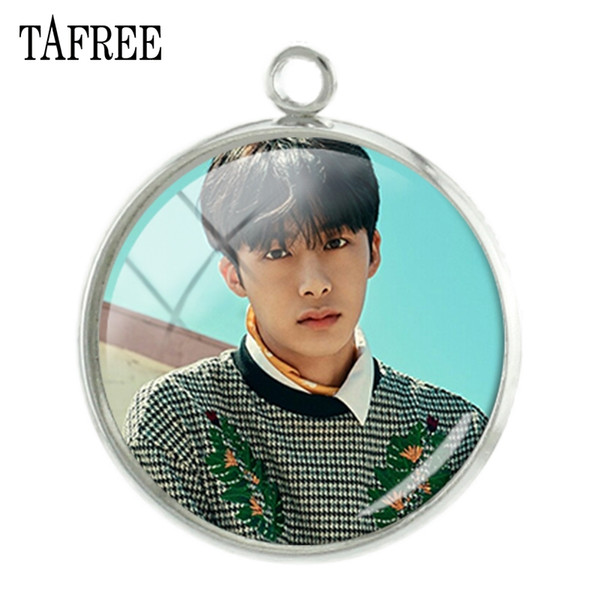 TAFREE KPOP Monsta X Pendant Charms New Arrival Korea Man Art Photo Glass Dome Handcrafted Women Girl Fans Souvenir Jewelry MN01