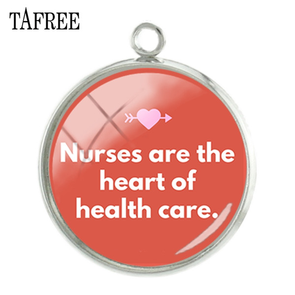 TAFREE Nurse letters words Picture Pendants Charms 20mm Glass cabochon Dome DIY handmade Nurse's Day gift Women Jewelry DO52