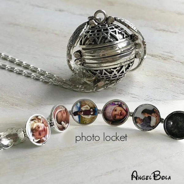 Magic Photo Pendant Memory Floating Locket Necklace Plated Angel Wings Flash Box Fashion Album Box Necklaces for Women