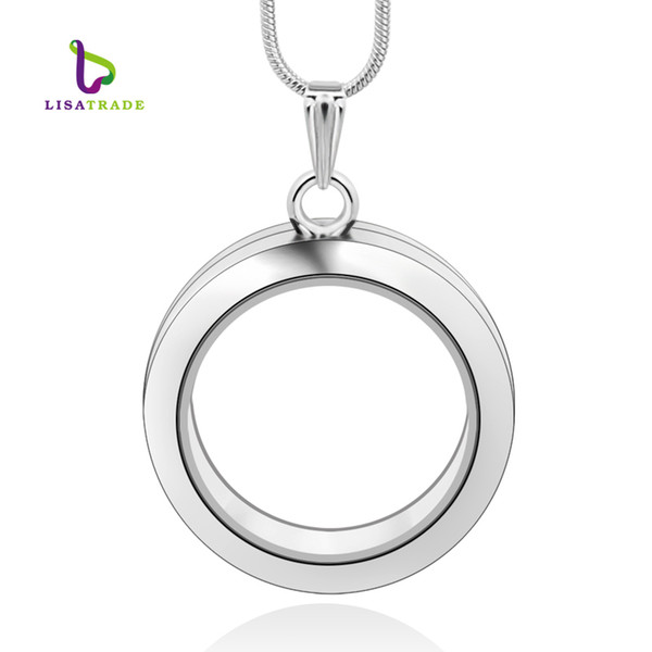 30mm Silver Round magnetic glass floating charm locket Zinc Alloy (chains included for free)LSFL02-1