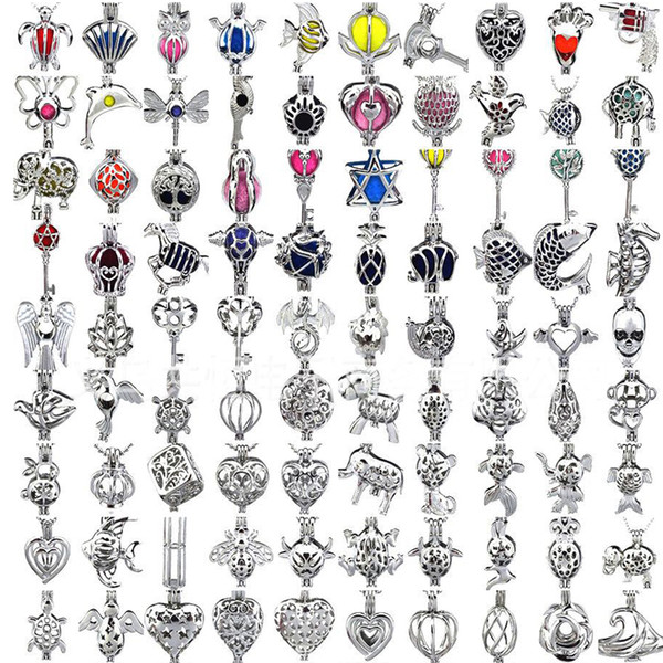 101 Designs 18kgp Locket Cages Love Wish Pearl/ Gem beads oyster Pearl Necklace Mountings