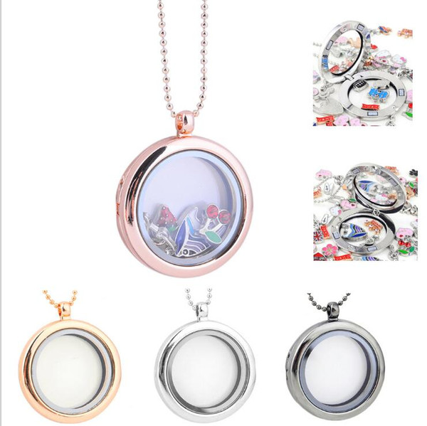 30mm floating locket DIY Jewelry transparent glass frames floating charm lockets pendants ak029