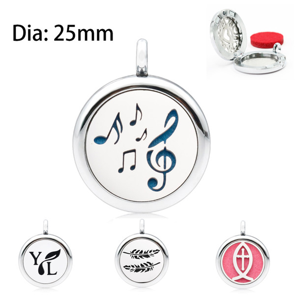 music note YL 25mm Aromatherapy Locket Perfume Essential Diffuser Locket pendant As Gift one free pad