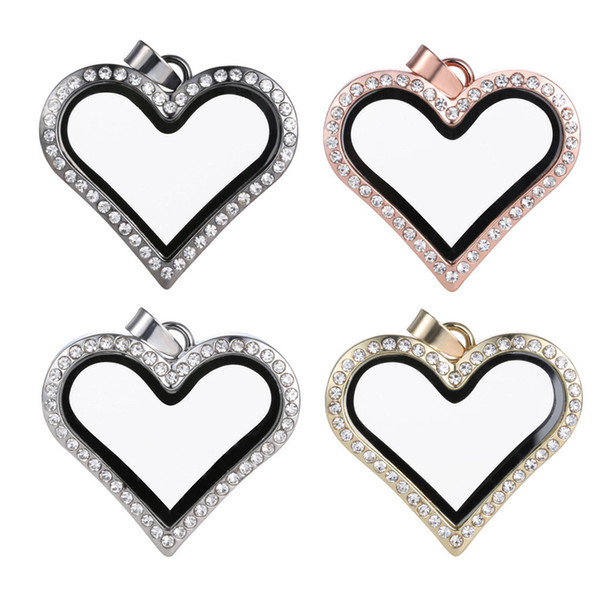 Necklace selling foreign trade jewelry necklace can open the glass phase box pendant heart shaped alloy pendant S137