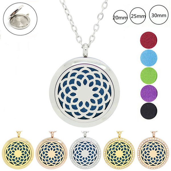 With chain as gift! 316L Stainless Steel silver color magnetic perfume locket essential oil diffuser locket necklace