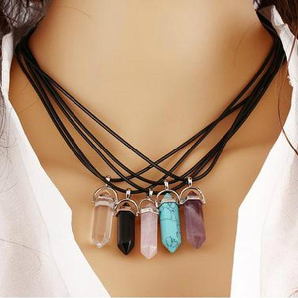 8SEASONS Created Fashion Multi Color Quartz Chakra Necklaces Pendant Necklace Chain Crystal Necklace Women Jewelry Accessories