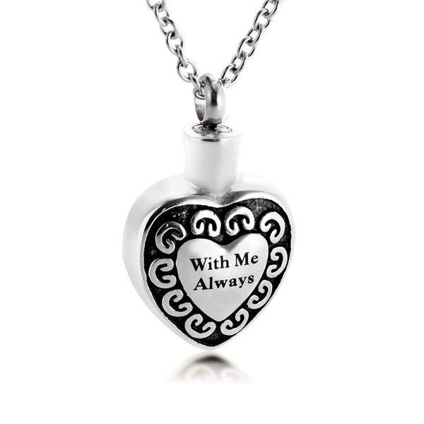 Cremation Urn Necklace With Me Always Keepsake Jewelry for Ashes Memorial Ash Locket Pendant funeral Sympathy gift