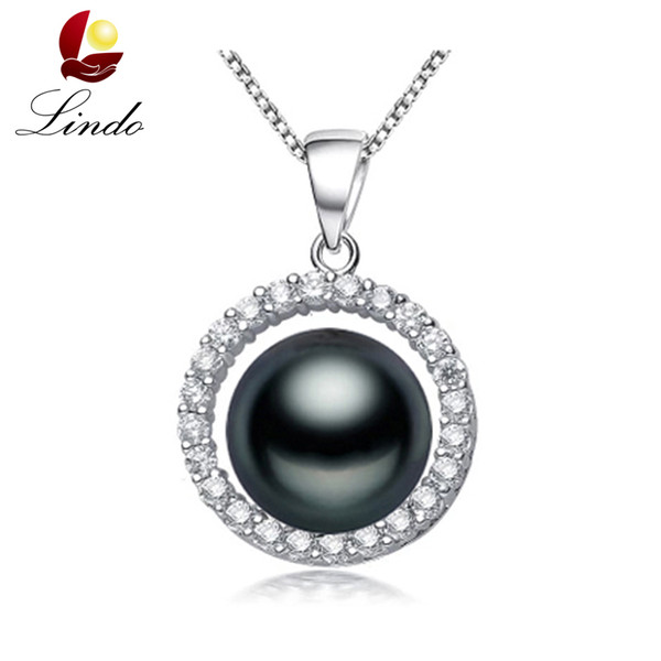 15 Types 925 sterling silver black pearl pendant necklace for women Elegant freshwater pearl jewelry AAAA high quality with box