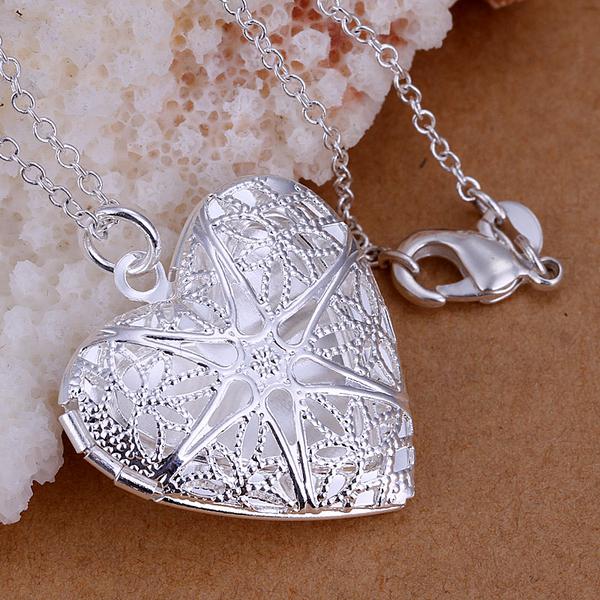 Heart Photo Lockets pendants necklace 20'' chains 925 sterling silver p185 For Holidays Gift