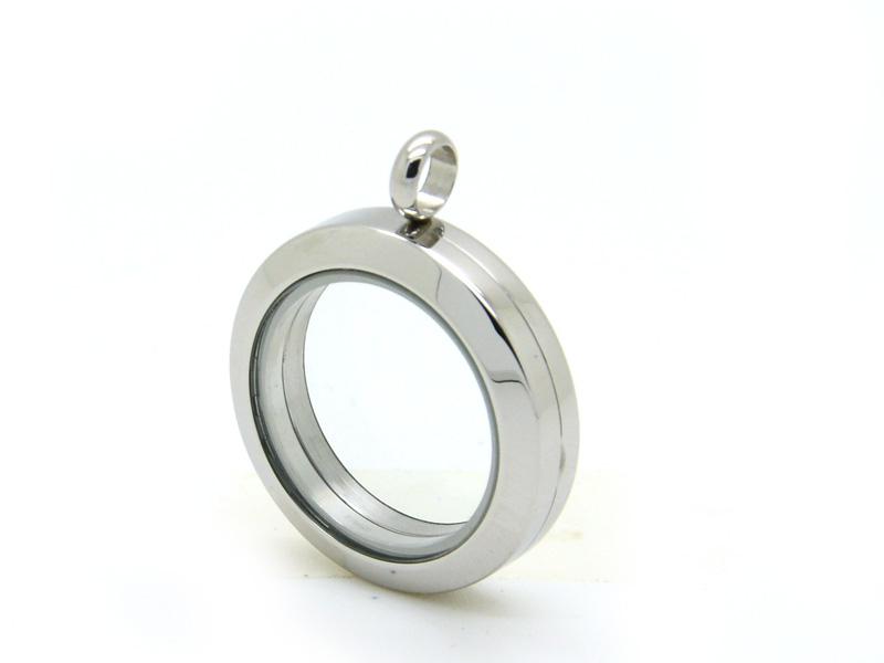 Stainless Steel Silver Plain Round Magnetic Floating Charm Lockets