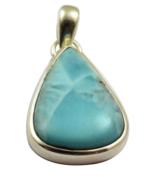 Lovegem Nature Larimar Pendant 925 Sterling Silver , 39 mm, MHBAP4604