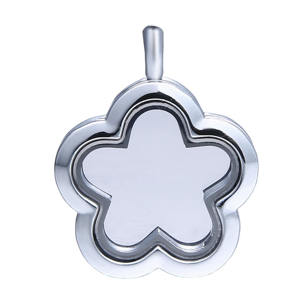 25mm floating locket Star shaped transparent glass frames floating charm lockets pendants A061