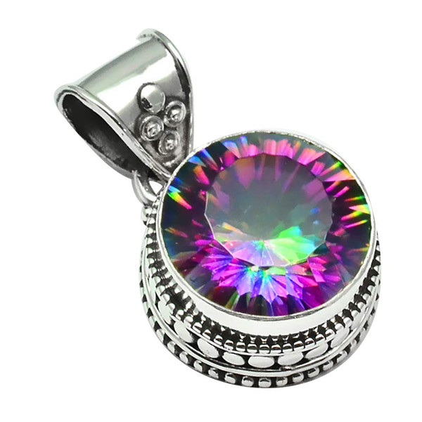 Mystic Topaz Pendant 925 Sterling Silver, 32.4 mm, 2SP0160