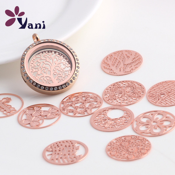 Retro hollow silver and rose gold wafer jewelry accessories for DIY Necklace or Bracelets Glass floating lockets