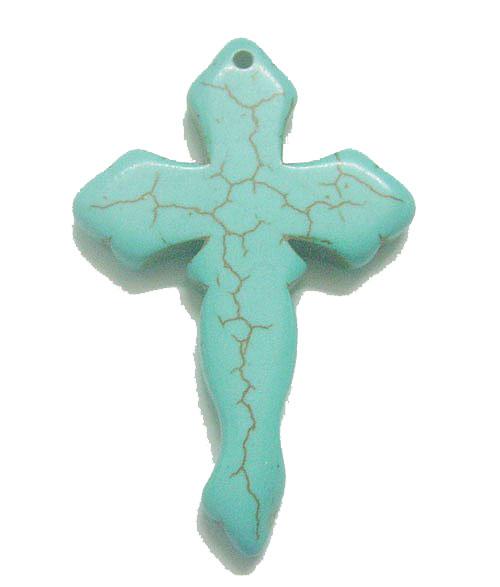 10pcs/lot Turquoise Cross Pendant Charms Fit Necklace DIY Craft jewelry Necklace Pendant T46 Free Shipping