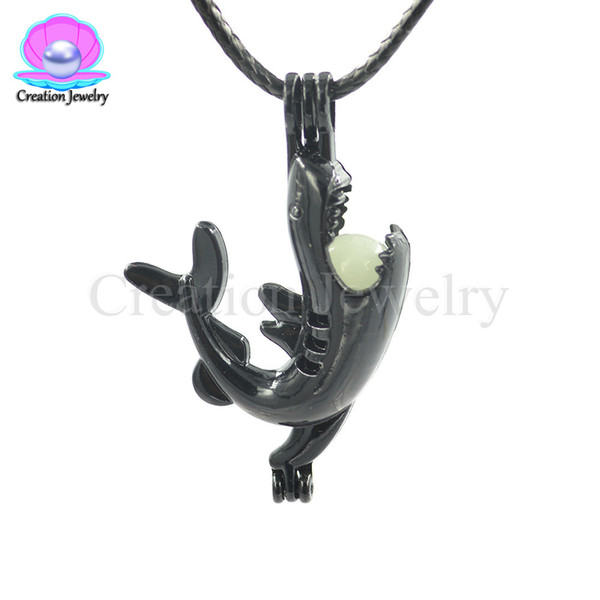 Wholesale Factory Direct Black Pearls Cages High Quality Essential Oil Diffuser Pearls Lockets Pendant Shark /Horse/star