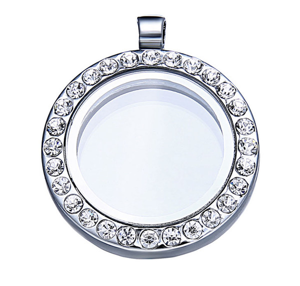 hot sale high quality 25mm floating locket pendant with crystals magnetic floating charm locket free shipping