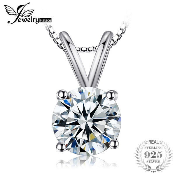 JewelryPalace Classic Round 1ct Solitaire Pendant 925 Sterling Silver Jewelry For Women Accessories Not Include a Chain