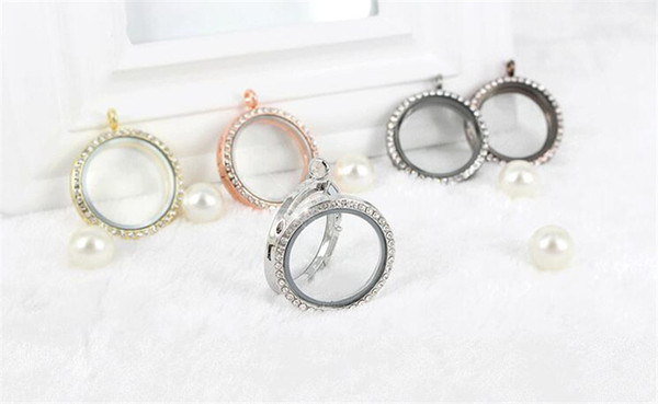 30mm floating locket DIY Jewelry transparent glass frames floating charm lockets pendants