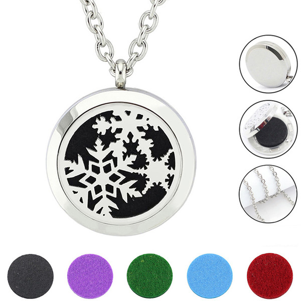 Free with Chain as Gift! Hot 30mm Aroma Locket Stainless Steel Perfume Diffuser Locket Necklace Jewelry