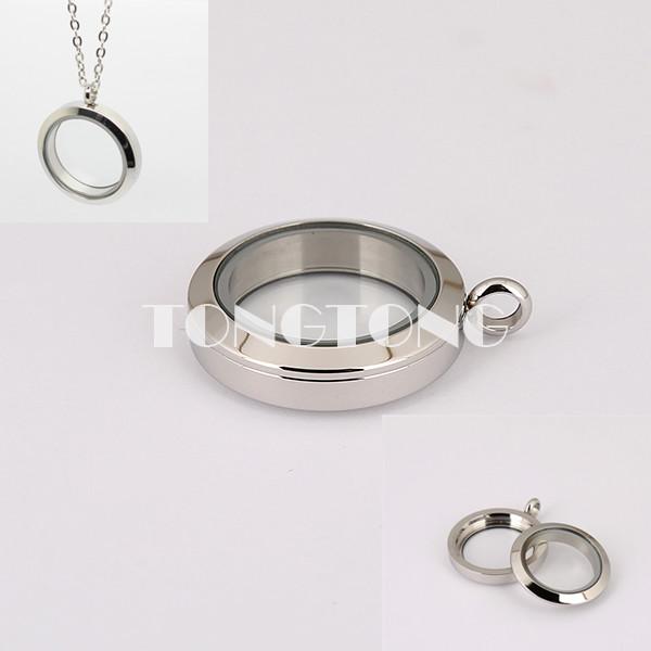 Wholesale trendy 20mm/25mm/30mm/35mm Screw Top Silver 316L Stainless Steel Floating Locket plain face