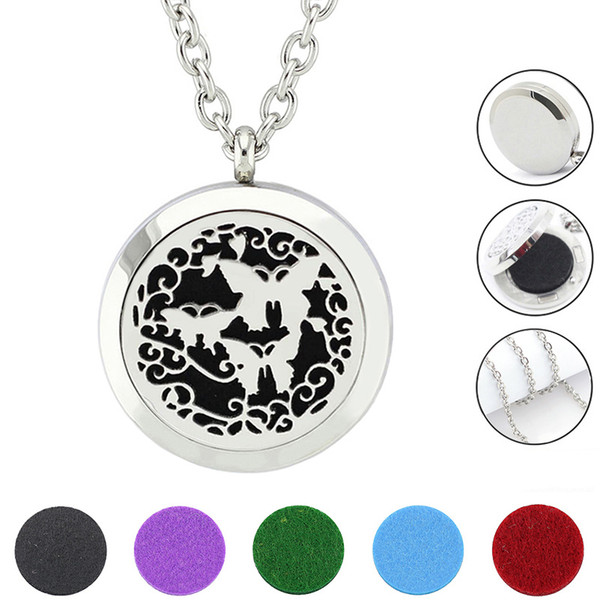 Free with Chain as Gift! Hot Sale 30mm Magnetic Closure 316L Stainless Steel Essential Oil Diffuser Locket Aromatherapy Necklace