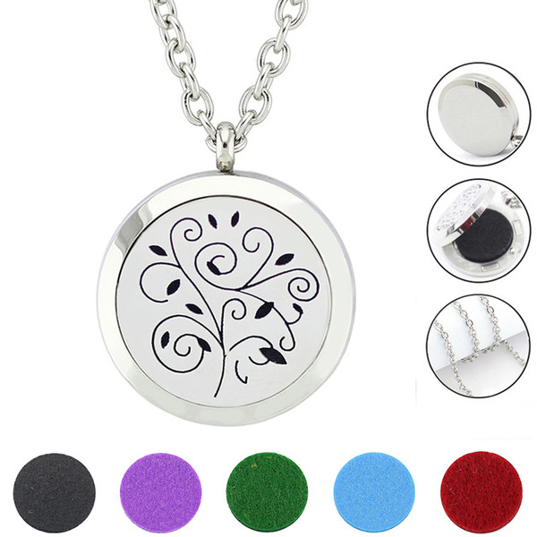 With Chain as Gift! Hot Sale Trendy Aroma Locket Jewelry 316L Stainless Steel Essential Oil Diffuser Perfume Locket Necklace