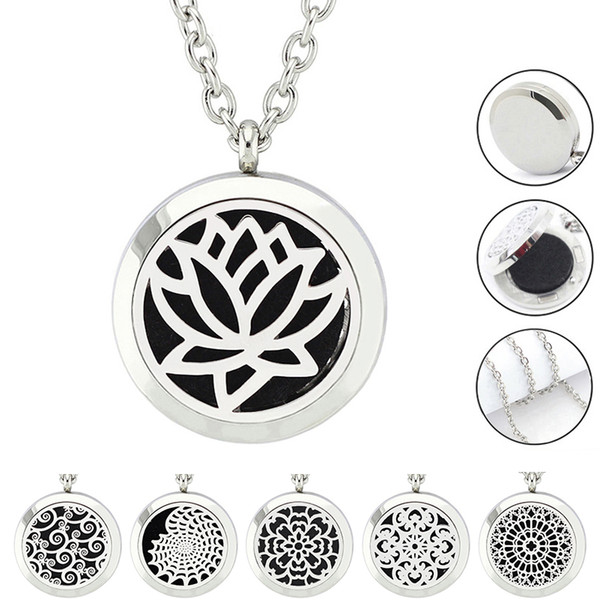 With Chain as Gift! New Arrival 30mm 316L stainless steel magnetic aromatherapy essential oil diffuser necklace perfume locket pendant