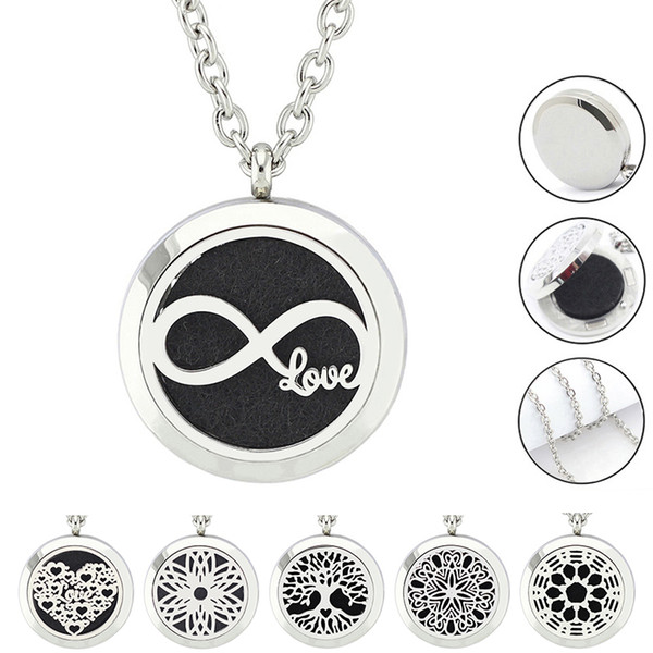 With Chain as Gift! Magnetic Silver 30mm 316L stainless steel aromatherapy essential oil diffuser necklace perfume locket pendant