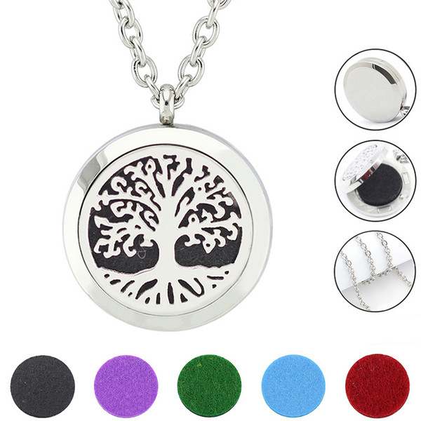 Free with Chain and Pads! Hot Sale Magnetic 25mm/30mm 316L Stainless Steel Aroma Perfume Locket Necklace Jewelry