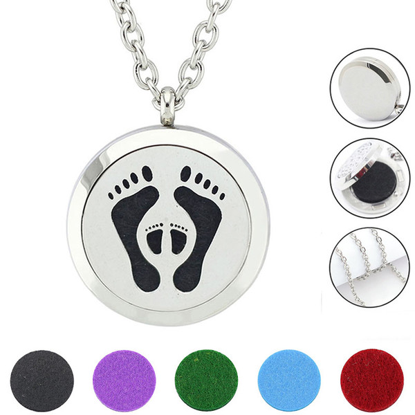 Free with Chain as Gift! Hot 30mm Aroma Locket Magnetic 316L Stainless Steel Essential Oil Diffuser Pendant Necklace Jewelry