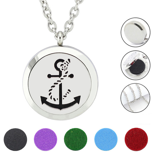 Free with Chain and Felt Pads! Wholesale Silver Diffuser Locket Magnetic 316L Stainless Steel Aromatherapy Necklace Jewelry