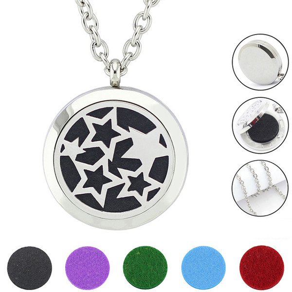 Free with Chain and Pads! Wholesale Fashion Diffuser Locket Pendant Magnetic 316L Stainless Steel Aromatherapy Locket Necklace