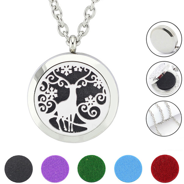 With Chain as Gift! Hot Sale 30mm Silver Magnetic Stainless Steel Perfume Aromatherapy Oil Diffuser Locket Necklace